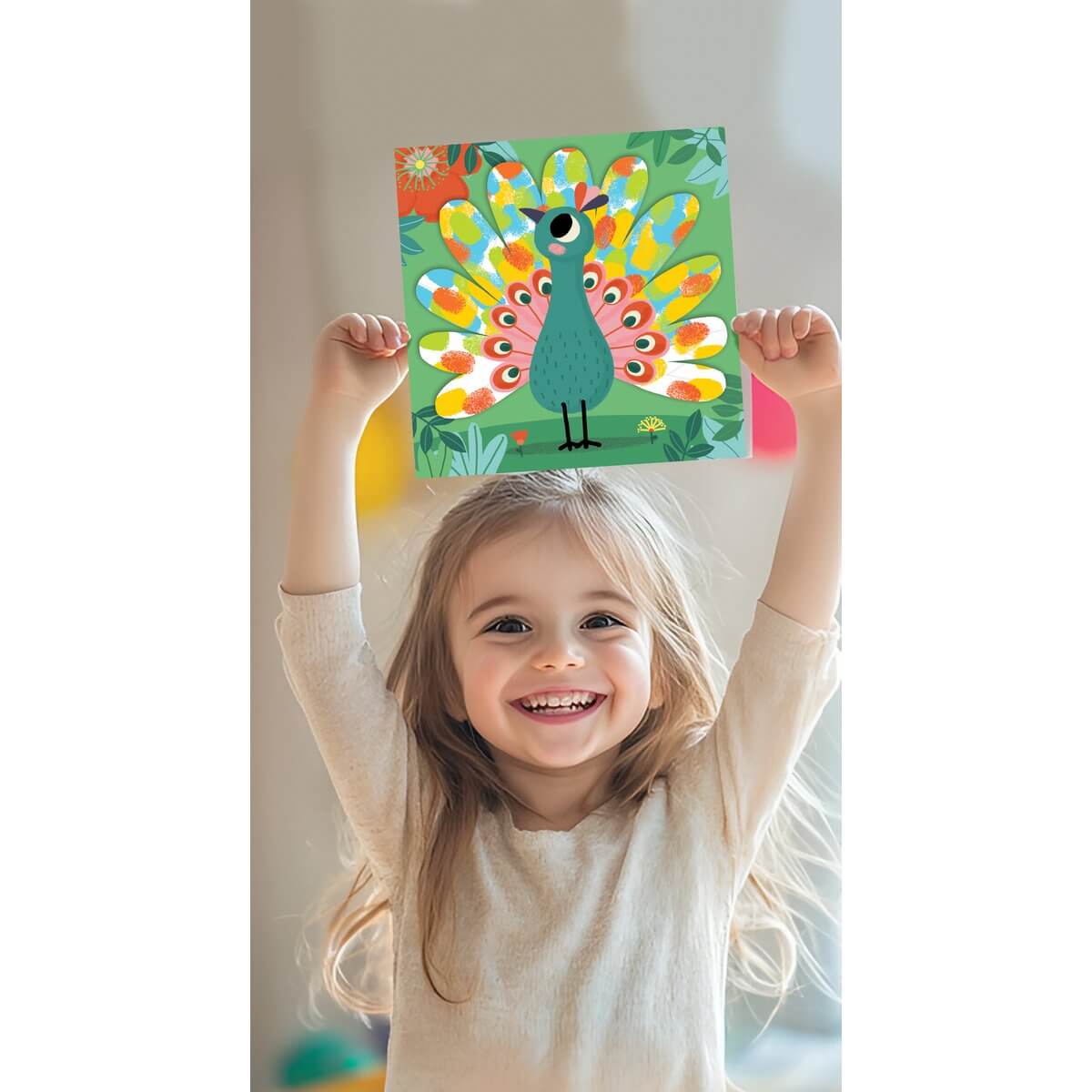 Комплект за рисуване с пръсти Цветни животни - Créa Lign