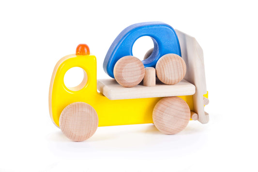 Дървена играчка Пътна помощ камион с платформа - BAJO