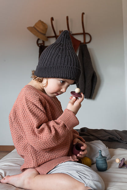 Дървена кутийка с човече - оранжева - Grapat