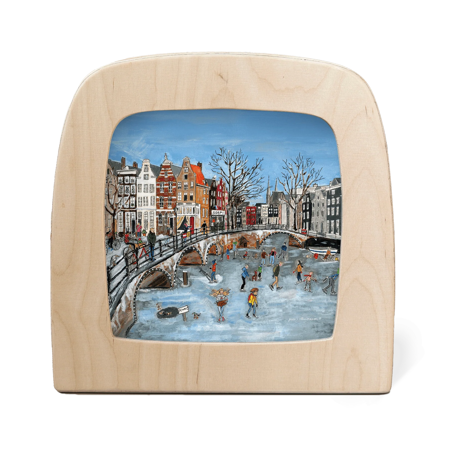 Gwen's Illustrations - Canal Skating Silhouette