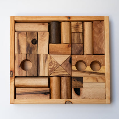 Дървени блокчета в кутия 30 бр. декор - Wooden Story