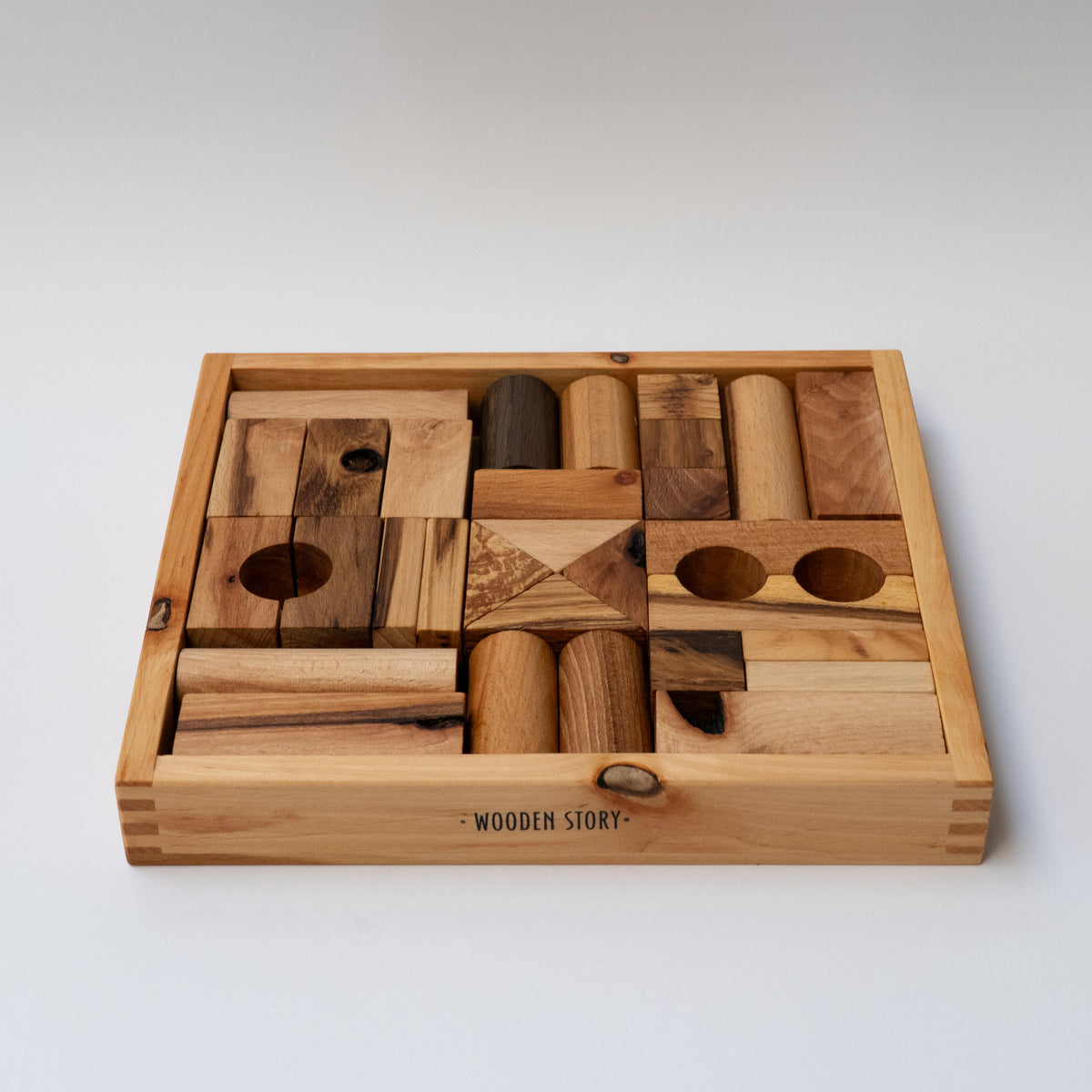 Дървени блокчета в кутия 30 бр. декор - Wooden Story