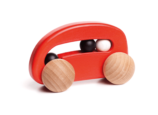 Дървена играчка Кола-дрънкалка с движещи се топчета - BAJO