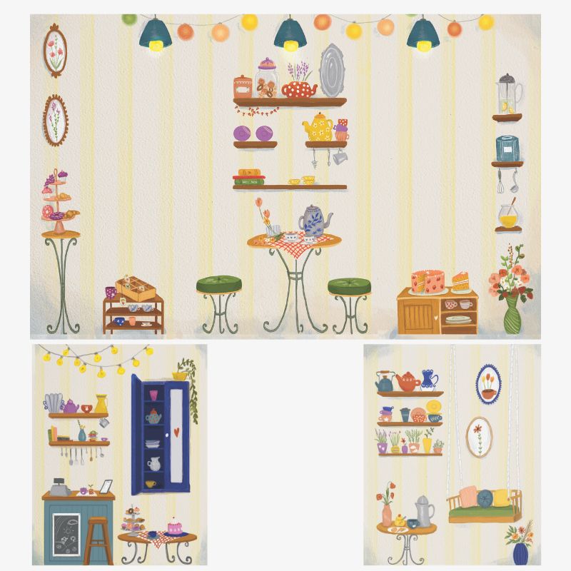 Тапет малък сет - Teas and Cakes - The Storyhouse
